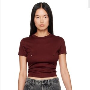 *NWT* MUGLER | Burgundry Pierced Baby T Shirt | Size S